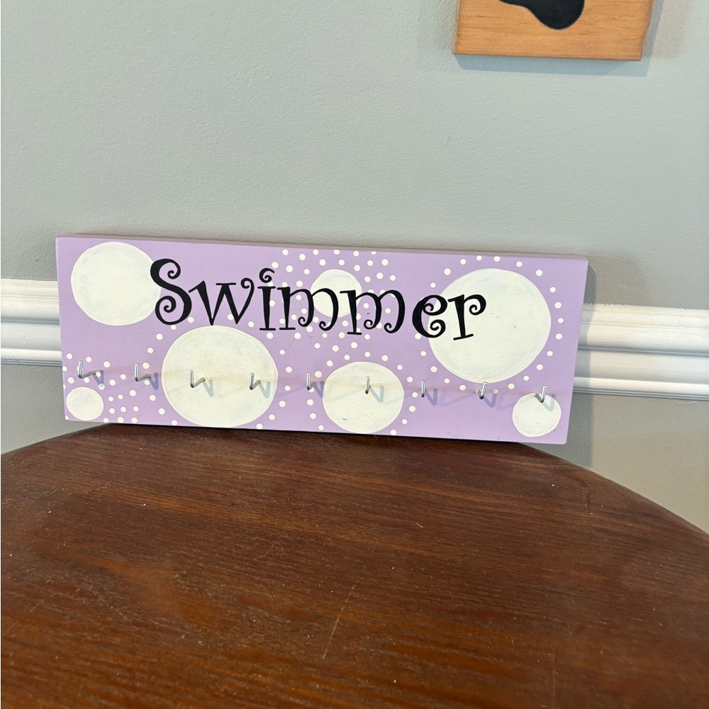Lavender Wooden Swimmer Sign - 15inches in length by 53
 3/4 inches in width NWT